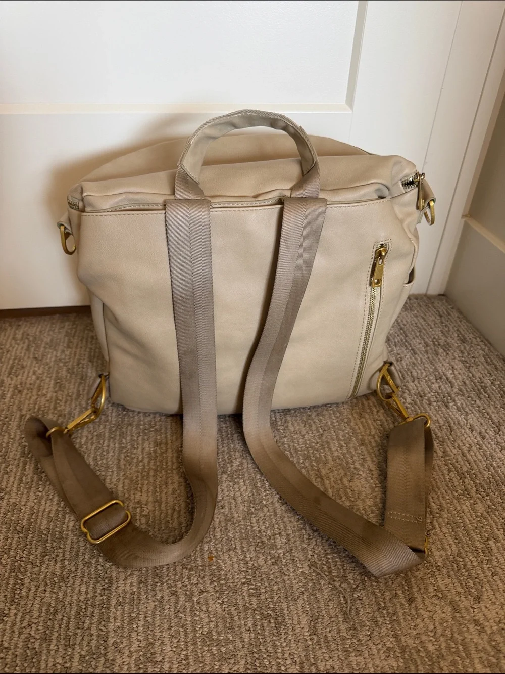 Fawn Design Leather Baby Diaper Backpack